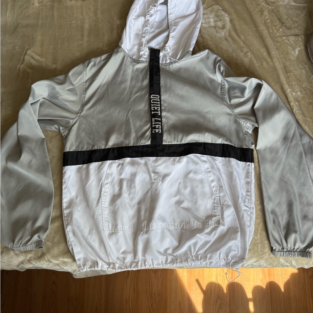 Used Quiet Life White and Gray Windbreaker Jacket